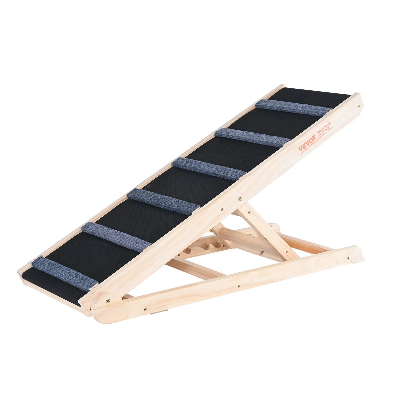 VEVOR Dog Ramp, Folding Pet Ramp for Bed, Adjustable Dog Ramp for Small, Large, Old Dogs & Cats, Wooden Pet Ramp with 41.3