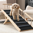 VEVOR Dog Ramp, Folding Pet Ramp for Bed, Adjustable Dog Ramp for Small, Large, Old Dogs & Cats, Wooden Pet Ramp with 47.2