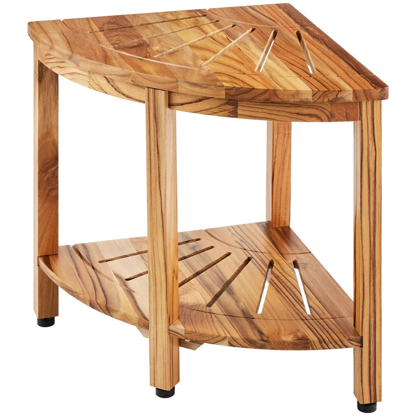 VEVOR Corner Teak Shower Bench 18.5