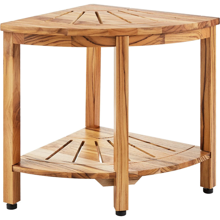 VEVOR Corner Teak Shower Bench 18.5