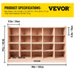 VEVOR Cubby Tray Storage Cabinet 20 Section Cubby Storage Shelf 4x5 Home Daycare