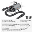 VEVOR Dog Dryer, 2000W/2.7HP Dog Blow Dryer, Pet Grooming Dryer with Adjustable Speed and Temperature Control, Pet Hair Dryer with 4 Nozzles and Extendable Hose, Grey and Black