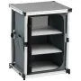 VEVOR Folding Camping Storage Cabinet with 3 Shelves, Portable Outdoor Kitchen Table & Cook Station with Carry Bag