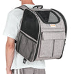 VEVOR Cat Carrier with Wheels, Rolling Pet Carrier with Telescopic Handle and Shoulder Strap, Dog Carrier with Wheels for Pets under 18 lbs, with 1 Folding Bowl, Grey