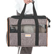 VEVOR Cat Carrier with Wheels, Airline Approved Rolling Pet Carrier with Telescopic Handle and Shoulder Strap, Dog Carrier with Wheels for Pets under 22 lbs, with 1 Folding Bowl, Grey