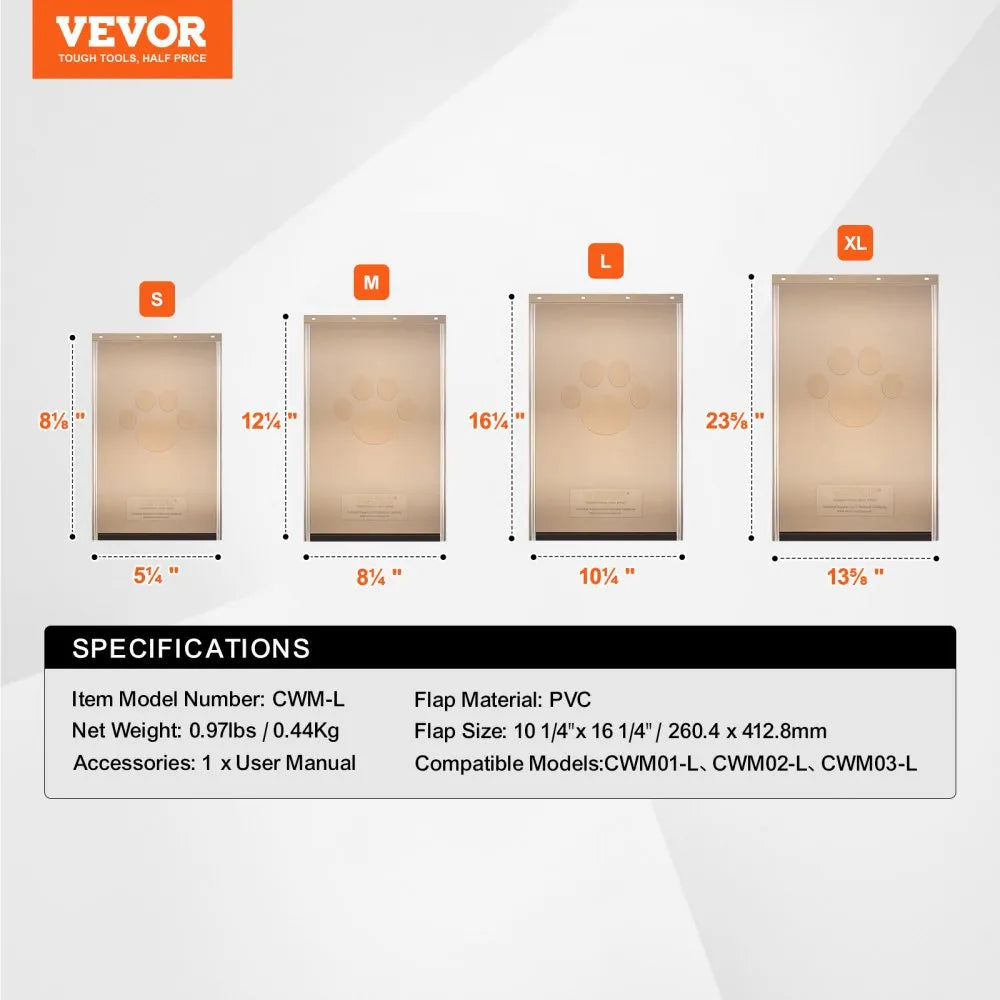VEVOR Pet Door Replacement Flap 10.25