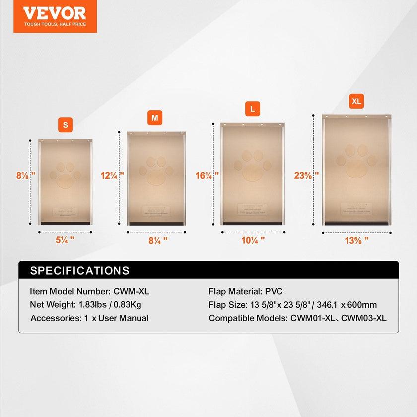 VEVOR Pet Door Replacement Flap 13.63
