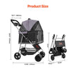 VEVOR Pet Stroller Foldable 4 Wheels Dog Stroller Detachable Carrier up to 35lbs