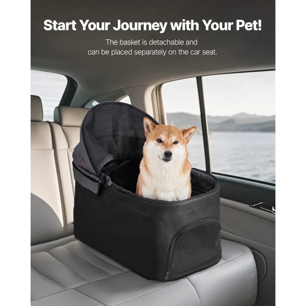 VEVOR Pet Stroller Foldable 4 Wheels Dog Stroller Detachable Carrier up to 35lbs