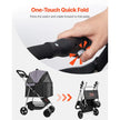 VEVOR Pet Stroller Foldable 4 Wheels Dog Stroller Detachable Carrier up to 35lbs