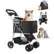 VEVOR Pet Stroller Foldable 4 Wheels Dog Stroller Detachable Carrier up to 35lbs