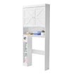 VEVOR Over The Toilet Storage Cabinet, 67.44 in Height Bathroom Storage Organizer with Double Door and Adjustable Shelf, Bathroom Space Saver Organizer Above Toilet with Open Shelf, White
