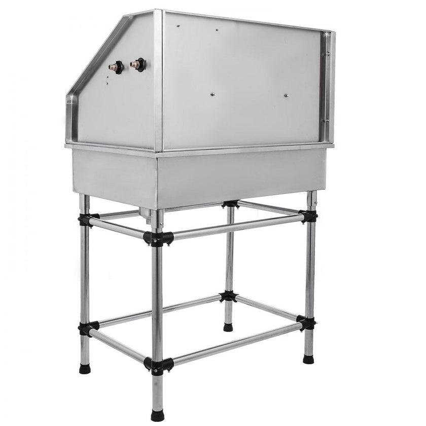 VEVOR Dog Grooming Tub 38 Inch Stainless Steel Professional Pet Bathing Tub Station Small Medium Pet Grooming Tub Wash Shower Sink with Faucet and Accessories Dog Washing Station Pet Bath Tub