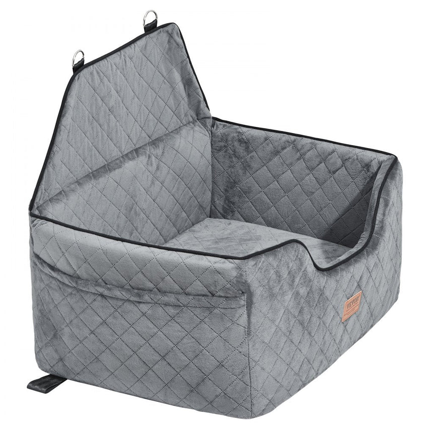 VEVOR Dog Booster Car Seat Pet Car Seat for Medium Large Dog up to 55 lbs Gray