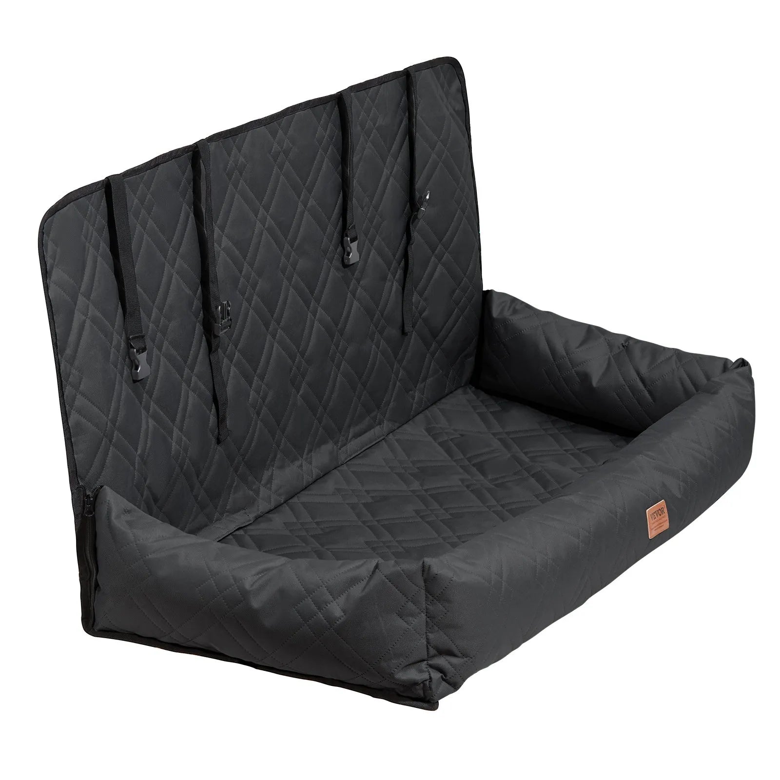 VEVOR Dog Booster Car Seat Pet Car Seat for Medium Large Dog up to 100 lbs Black