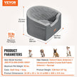 VEVOR Dog Booster Car Seat Pet Car Seat for Small Medium Dog up to 55 lbs Gray