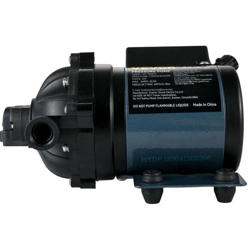 VEVOR Washdown Pump, 12V DC, 7 GPM 60 PSI, Max. 10 FT Lift Self Priming Water Pump, w/ EPDM Valve, Universal Salt Water Strainer & Female/Male Thread, for RV, Marine Deck, Yacht