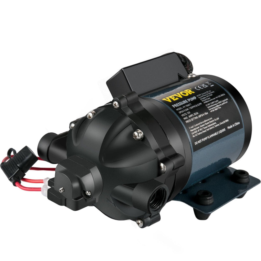 VEVOR Washdown Pump, 12V DC, 7 GPM 60 PSI, Max. 10 FT Lift Self Priming Water Pump, w/ EPDM Valve, Universal Salt Water Strainer & Female/Male Thread, for RV, Marine Deck, Yacht