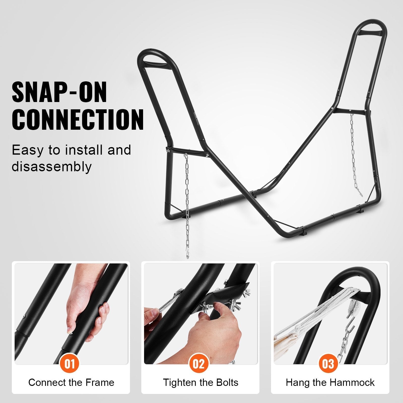VEVOR Steel Hammock Stand 450lbs Capacity Hammock Frame Fits 6.9-12.8ft Hammocks