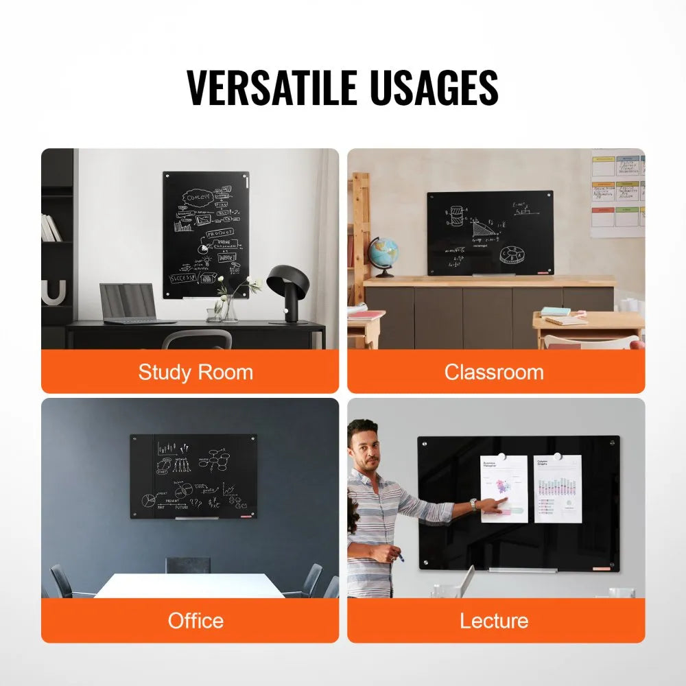 VEVOR Magnetic Glass Whiteboard, Dry Erase Board 36