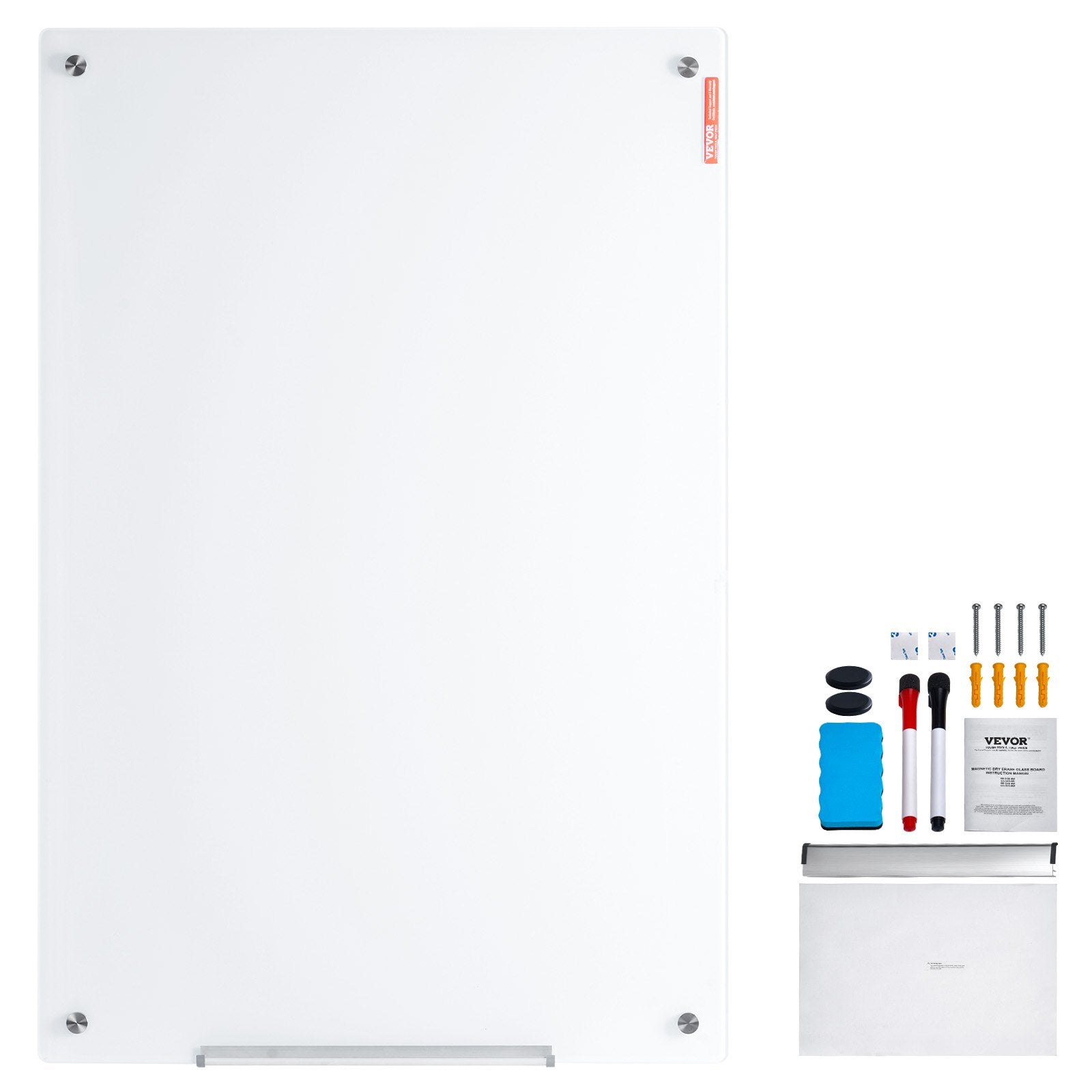 VEVOR Magnetic Glass Whiteboard, Dry Erase Board 48