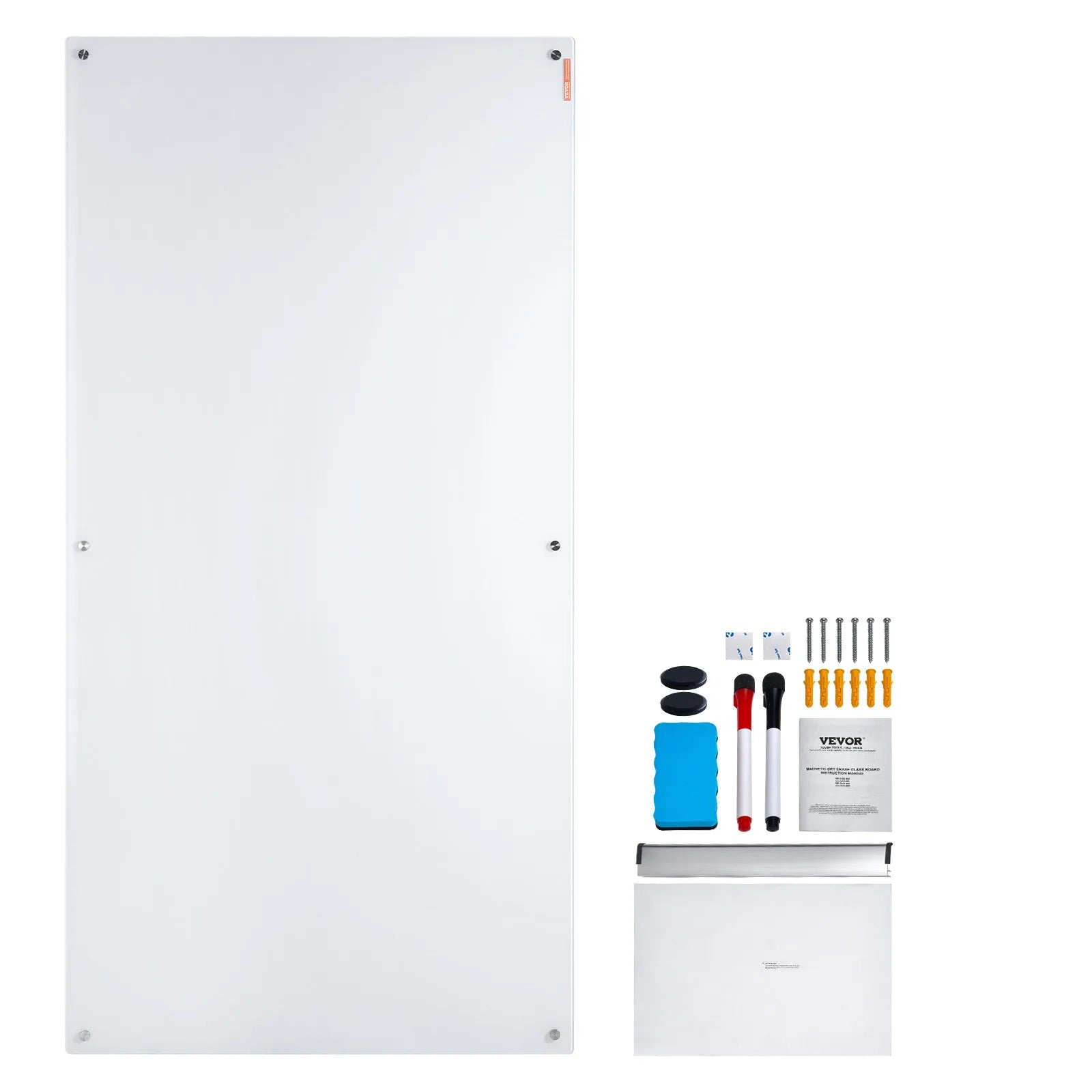 VEVOR Magnetic Glass Whiteboard, Dry Erase Board 72