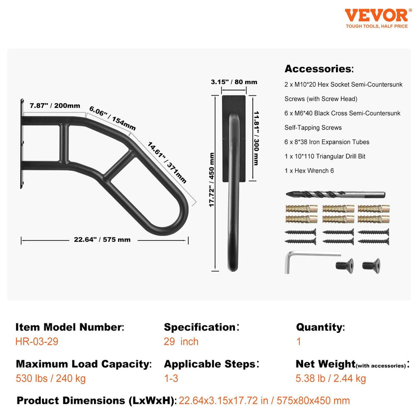 VEVOR Handrails for Outdoor Steps 29