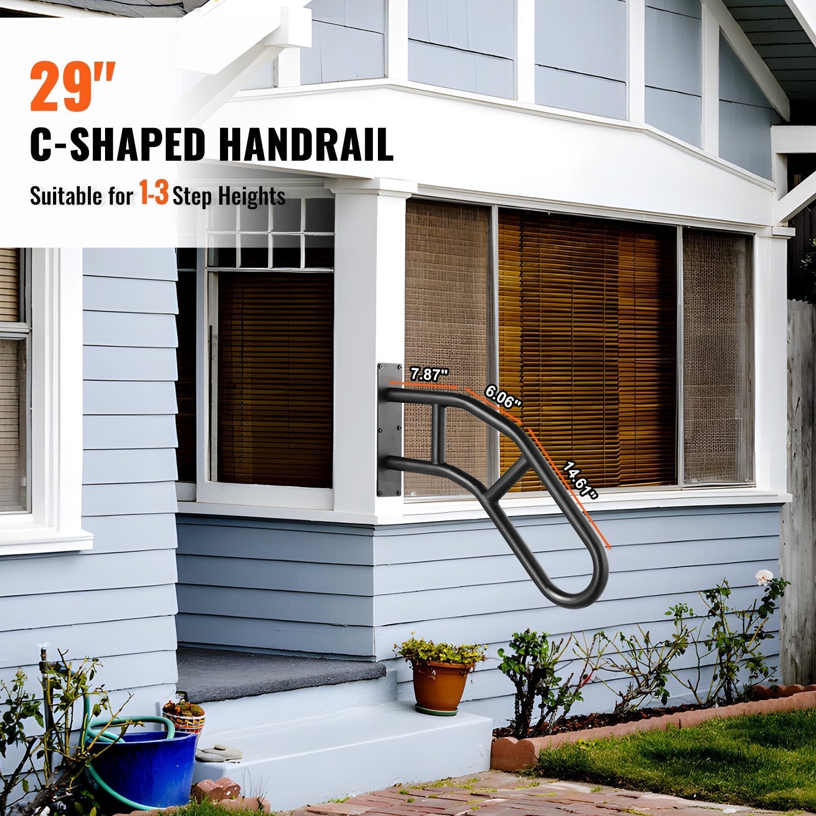 VEVOR 2 PCS Handrails for Outdoor Steps 29