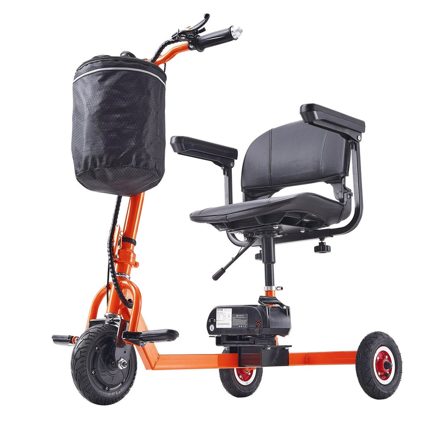 VEVOR Foldable 3 Wheel Mobility Scooter for Seniors, Portable Electric Powered Mobility Scooter with 12 Mile Long Range, All Terrain Travel Wheelchair with 48V Lithium-ion Battery, Max Support 330LBS