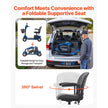 VEVOR Heavy-Duty 4 Wheel Mobility Scooter for Adults & Seniors - Folding Electric Powered Mobility Scooter & 12 Mile Long Range, All Terrain Travel Scooter with 9° Climbing Capacity, 265lb Capacity