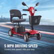 VEVOR Heavy-Duty 4 Wheel Mobility Scooter for Adults & Seniors - Folding Electric Powered Mobility Scooter & 12 Mile Long Range, All Terrain Travel Wheelchair with 9° Climbing Capacity, 265lb Capacity