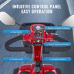 VEVOR Heavy-Duty 4 Wheel Mobility Scooter for Adults & Seniors - Folding Electric Powered Mobility Scooter & 12 Mile Long Range, All Terrain Travel Wheelchair with 9° Climbing Capacity, 265lb Capacity