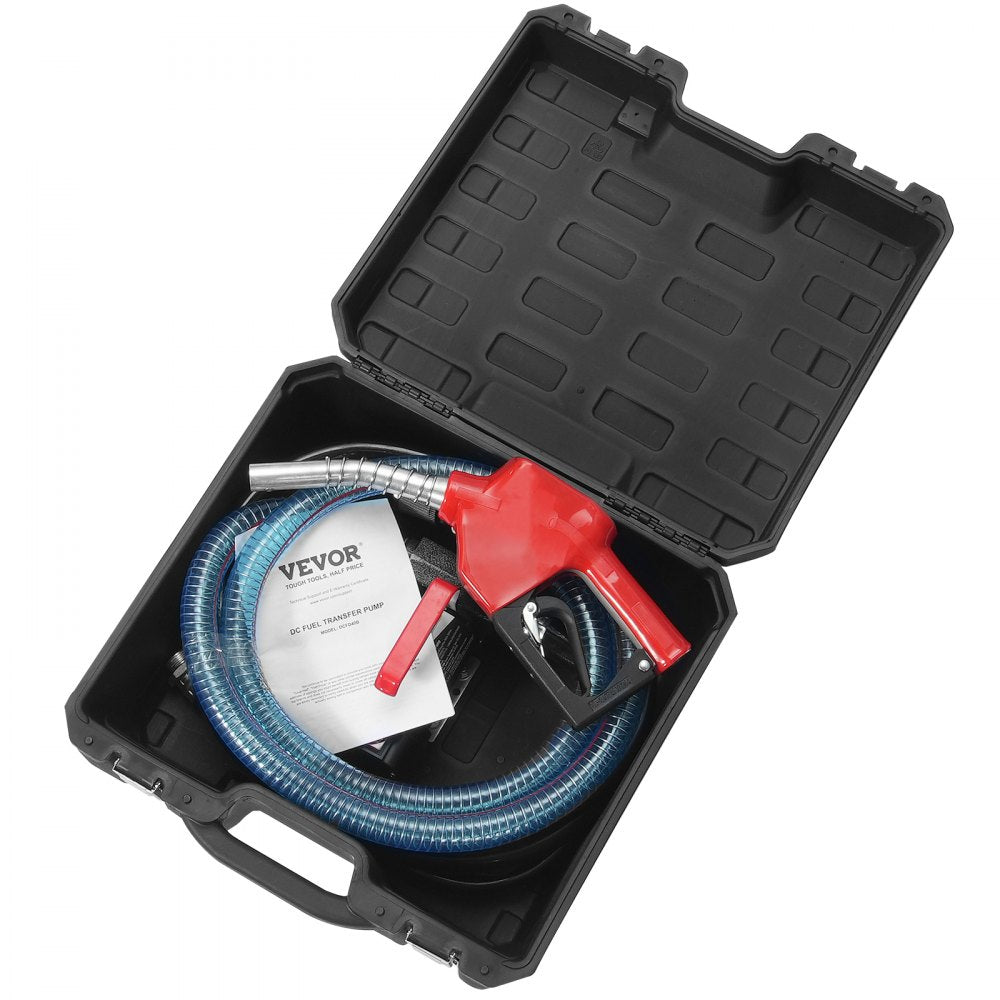 VEVOR Fuel Transfer Pump 12V 10 GPM 1/4 HP Diesel Pump with Auto Fuel Nozzle