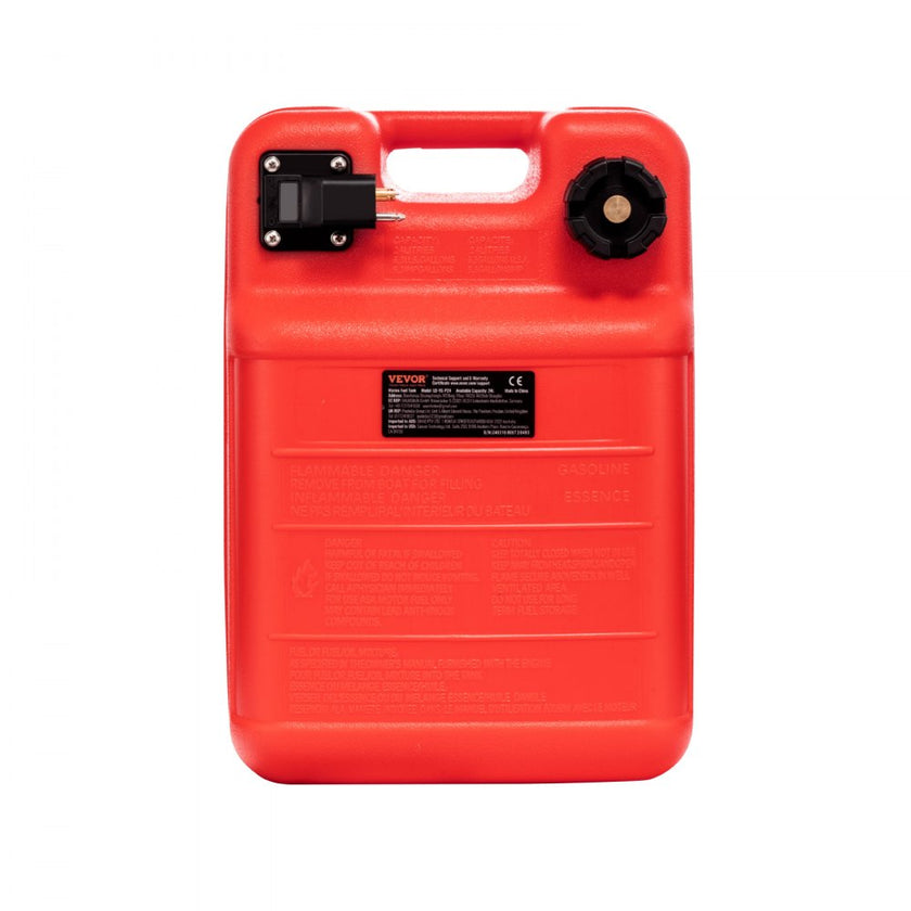 VEVOR Marine Fuel Tank, 6.34 Gallon/24L, Portable Boat Fuel Gas Tank for Outboard Engine Boats, Plastic Outboard Marine Boat Fuel Tank with Hose, Easy to Carry for Yacht, Fishing Boat, Deck Boat, Red