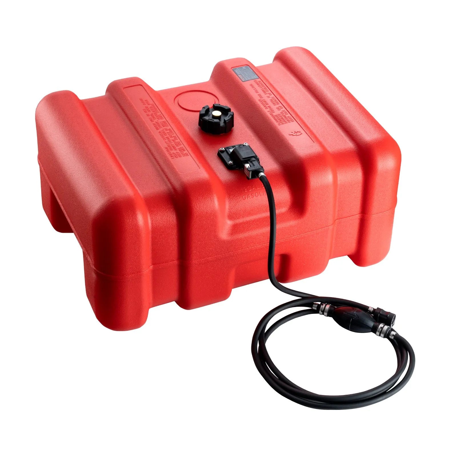 VEVOR Marine Fuel Tank, 14.53 Gallon/55L, Portable Boat Fuel Gas Tank for Outboard Engine Boats, Plastic Outboard Marine Boat Fuel Tank with Hose, Easy to Carry for Yacht, Fishing Boat, Deck Boat, Red