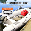 VEVOR Marine Fuel Tank, 3.17 Gallon/12L, Portable Boat Fuel Gas Tank for Outboard Engine Boats, Plastic Outboard Marine Boat Fuel Tank with Hose, Easy to Carry for Yacht, Fishing Boat, Deck Boat, Red