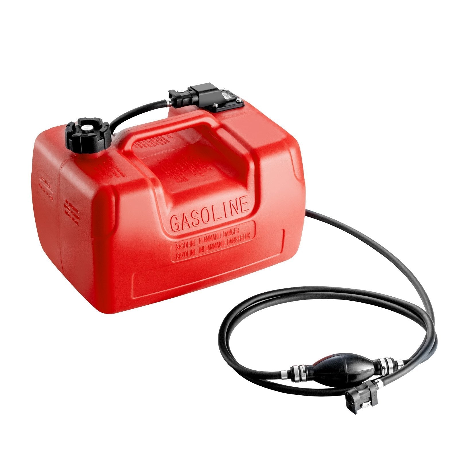 VEVOR Marine Fuel Tank, 3.17 Gallon/12L, Portable Boat Fuel Gas Tank for Outboard Engine Boats, Plastic Outboard Marine Boat Fuel Tank with Hose, Easy to Carry for Yacht, Fishing Boat, Deck Boat, Red
