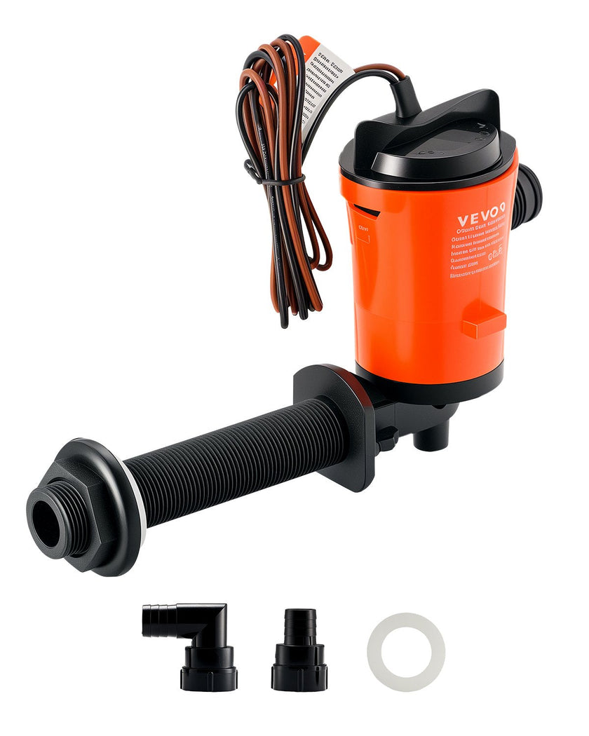 VEVOR Livewell Pump for Boat 12V 800 GPH 90°Livewell Aerator Pump Baitwell Pump