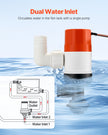 VEVOR Livewell Pump for Boat 12V 800 GPH Livewell Aerator Pump Straight 2 Inlets