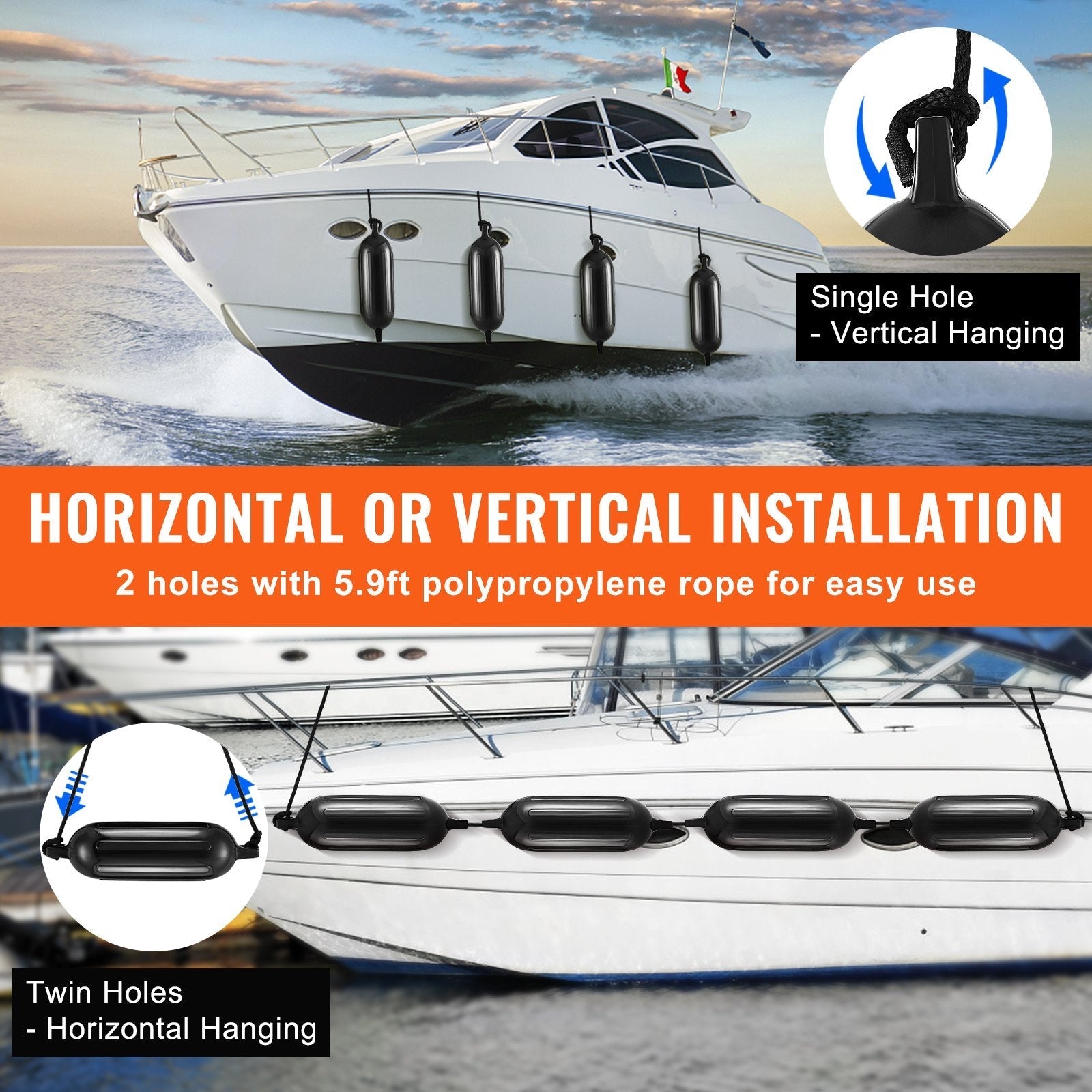 VEVOR Boat Fenders, 5.5