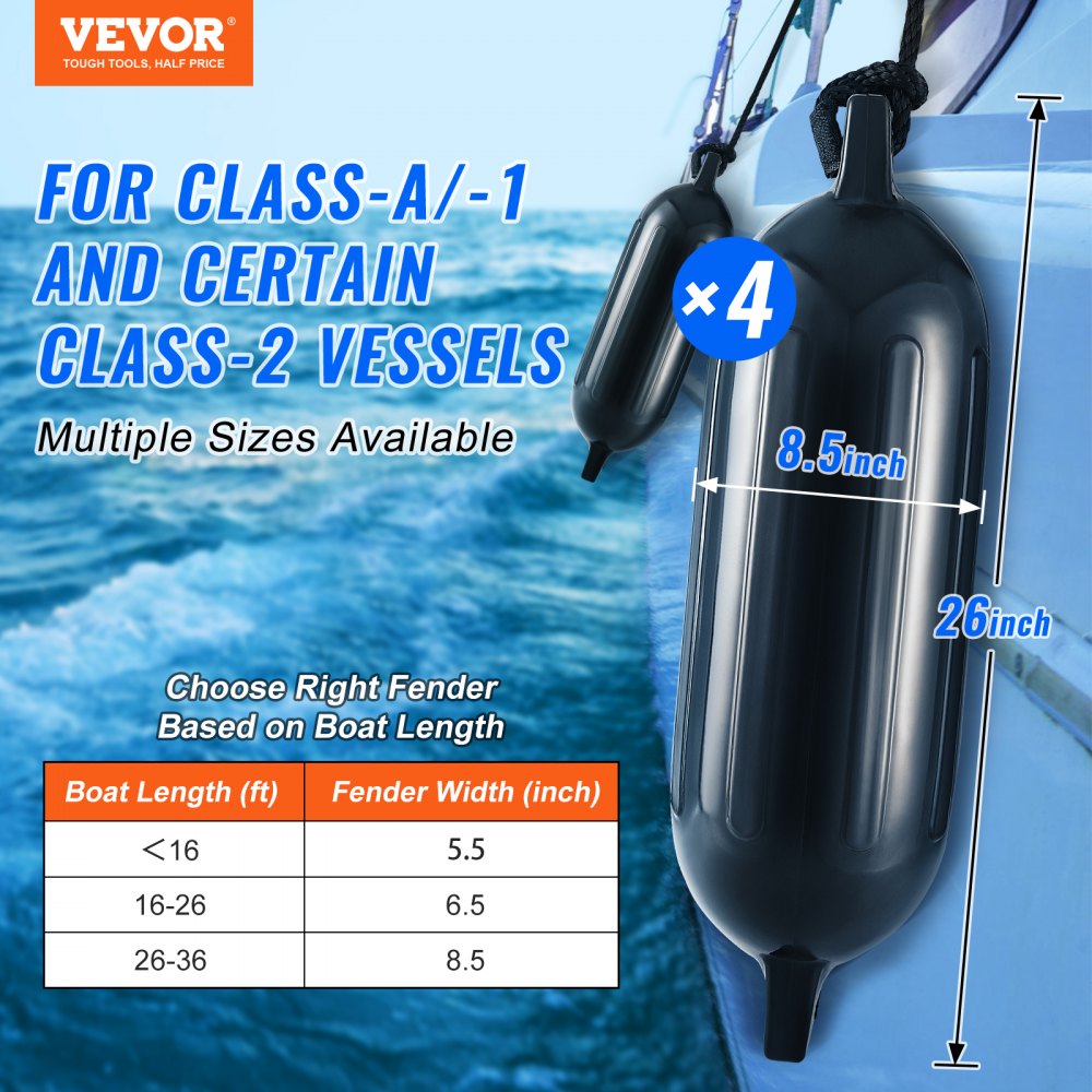 VEVOR Boat Fenders, 8.5