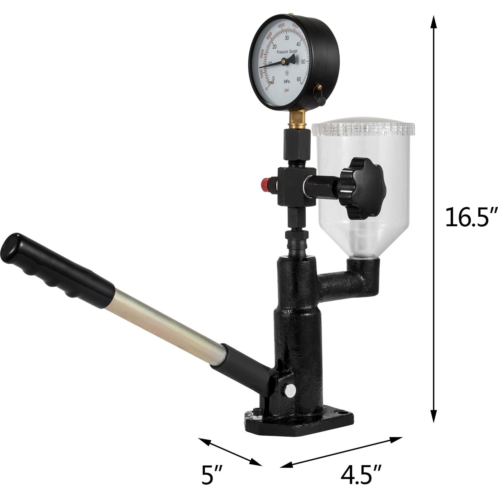 VEVOR 400Bar 6000PSI Diesel Fuel Injector Tester Diesel Injector Nozzle Tester with?Dual Scale Gauge to Adjust Injector Nozzle Pressure and Testing Diesel Injector Nozzle Pop Pressure Tester
