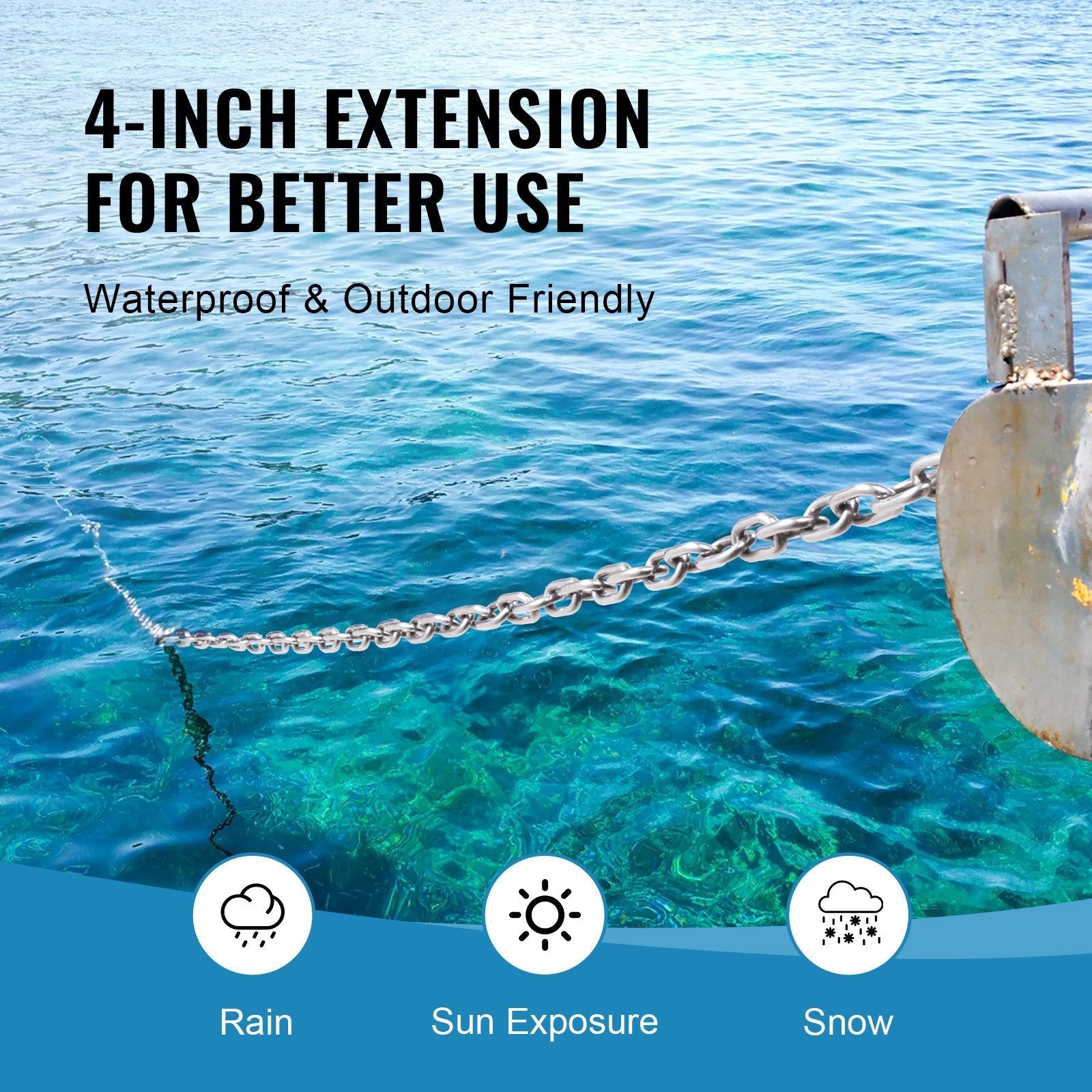 VEVOR Boat Anchor Chain Stainless Steel Lead Chain 1/4