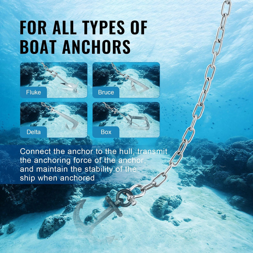 VEVOR Boat Anchor Chain Stainless Steel Lead Chain 1/4