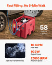 VEVOR Portable Diesel Fuel Tank 58 Gal Gasoline Tank 12V Transfer Pump 10GPM