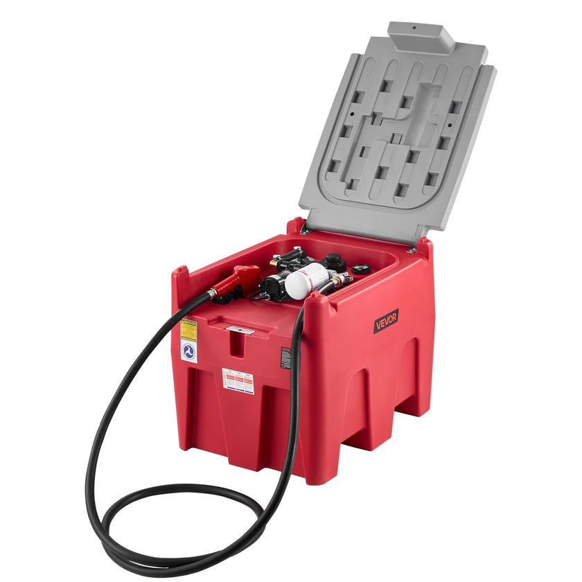 VEVOR Portable Diesel Fuel Tank 58 Gal Gasoline Tank 12V Transfer Pump 10GPM