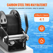 VEVOR Hand Winch, 1600 lbs Pulling Capacity, Boat Trailer Winch Heavy Duty Rope Crank with 33 ft Polyester Strap and Two-Way Ratchet, Manual Operated Hand Crank Winch for Trailer, Boat or ATV Towing
