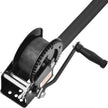 VEVOR Hand Winch, 1600 lbs Pulling Capacity, Boat Trailer Winch Heavy Duty Rope Crank with 33 ft Polyester Strap and Two-Way Ratchet, Manual Operated Hand Crank Winch for Trailer, Boat or ATV Towing