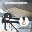 VEVOR Hand Winch, 2000 lbs Pulling Capacity, Boat Trailer Winch Heavy Duty Rope Crank with 23 ft Polyester Strap and Two-Way Ratchet, Manual Operated Hand Crank Winch for Trailer, Boat or ATV Towing