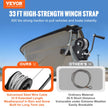 VEVOR Hand Winch, 800 lbs Pulling Capacity, Boat Trailer Winch Heavy Duty Rope Crank with 33 ft Steel Wire Cable and Two-Way Ratchet, Manual Operated Hand Crank Winch for Trailer, Boat or ATV Towing